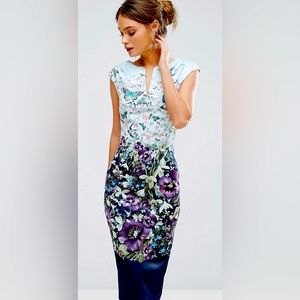 Ted Baker London Tiha Floral Print Sheath Dress, Size 1, Multicolor, new